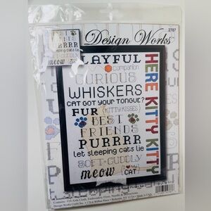 Design Works Cat-Themed Cross Stitch Kit - Multicolor